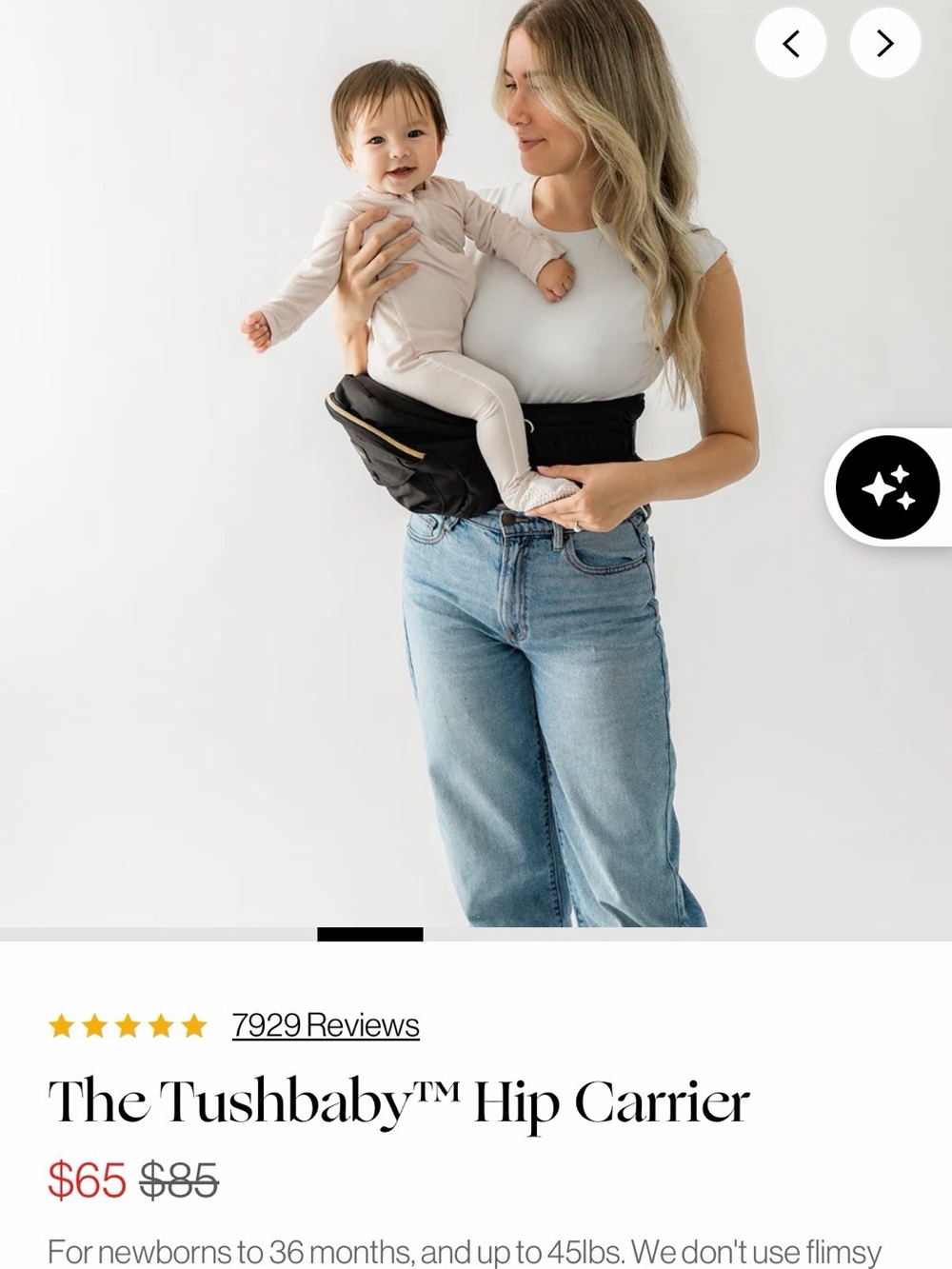 Black Tushbaby hip carrier